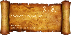 Korecz Hajnalka névjegykártya